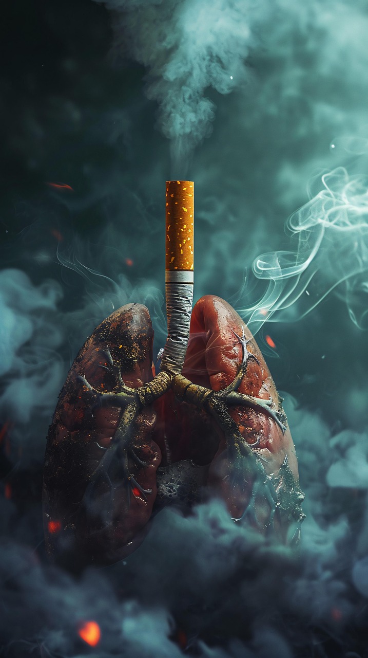 Cigarette smoking affect lungs